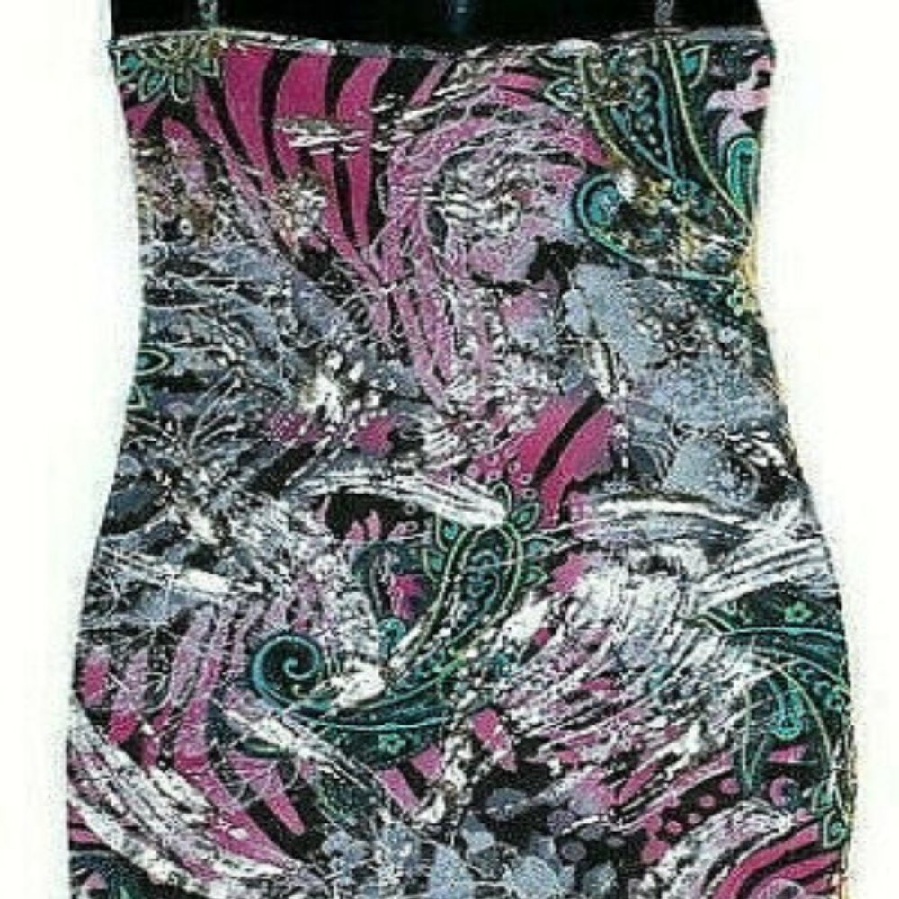 Multicolor Spaghetti Strap Ruched Dress - Picture 4 of 5
